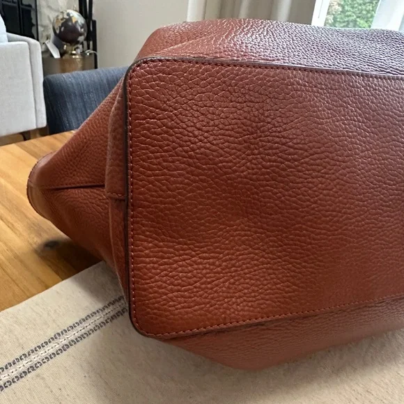 Tory Burch Taylor Desert Spice Rust Sienna Pebbled Leather Tote Bag - Picture 4 of 8